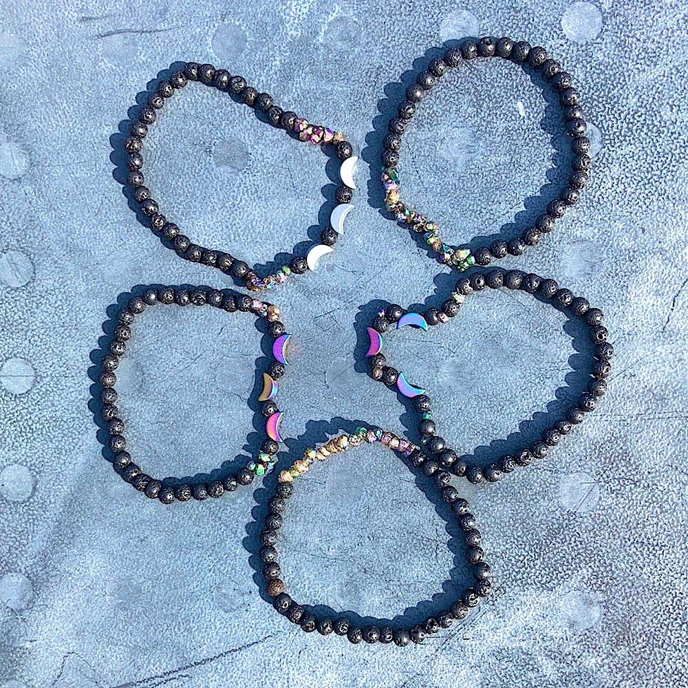 Stackable Hematite Moon Bracelet - Picture 3 of 10